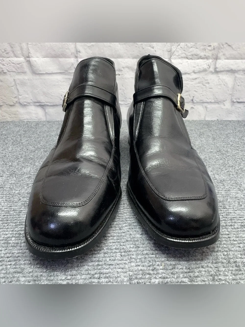 Florsheim Imperial Lindsey Black Leather Monk Strap Ankle Boots USA Men’s 10 3E